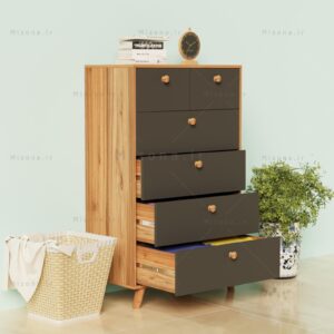 دراور شش کشو دستگیره چوبی – طول 70