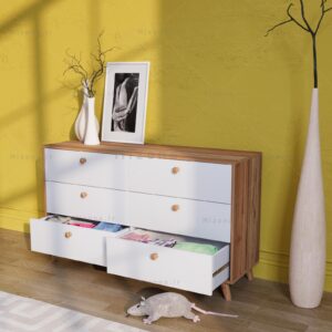 دراور شش کشو دستگیره چوبی – طول 130