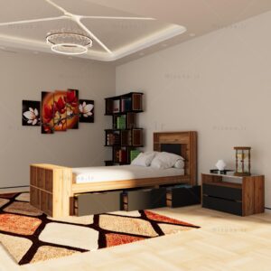 تخت خواب تک نفره سهند شش کشو طول 240